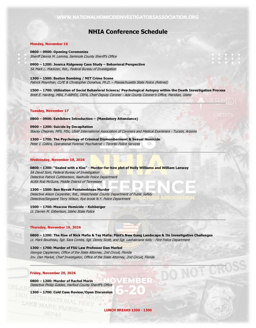 2026 NHIA Conference Schedule