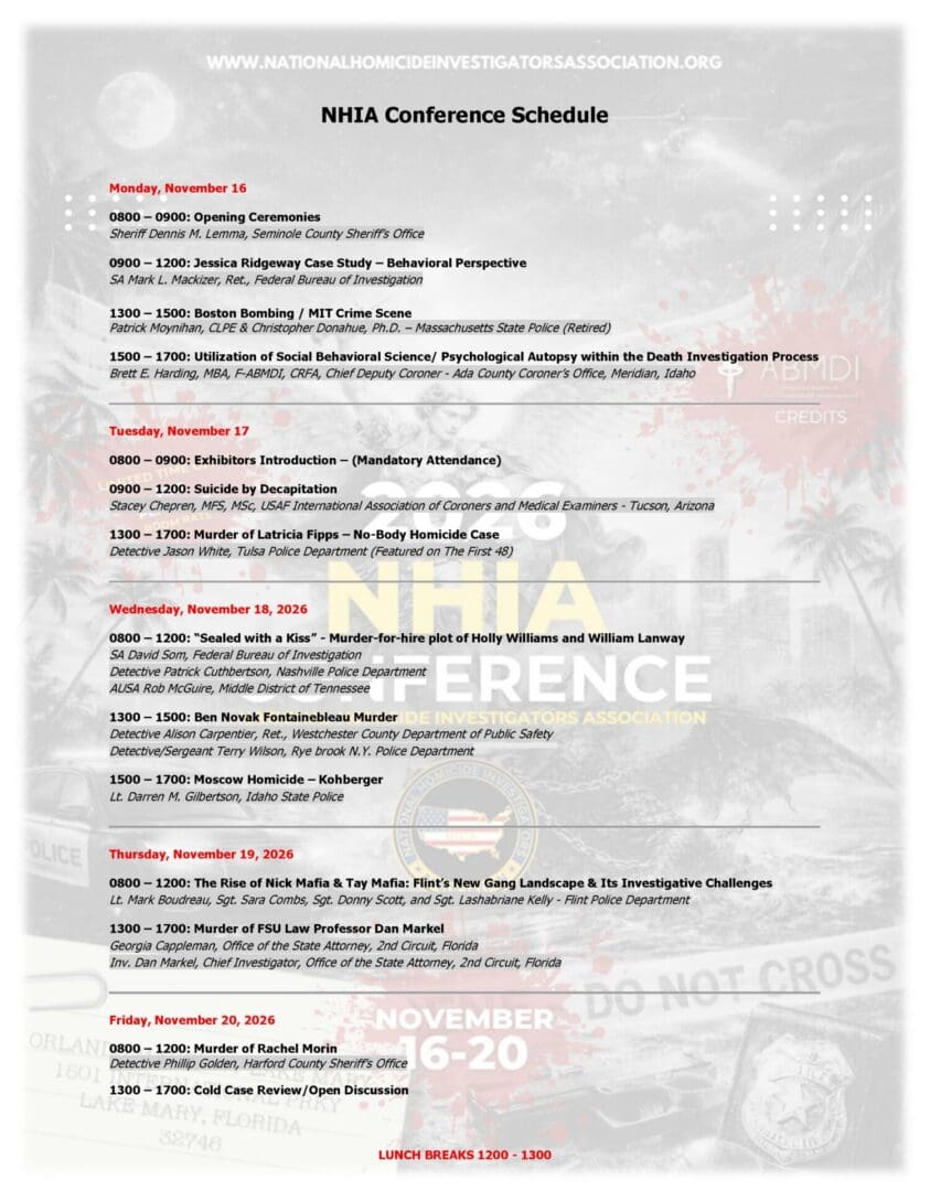 2026 NHIA Conference Schedule